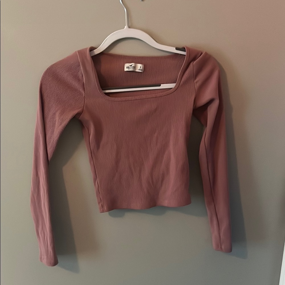 Hollister Pink Fitted Bodysuit with Square Neckline